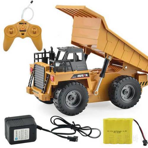 1540 RC Truck 2.4G 6CH Remote Control Alloy Dump Truck Big Dump Truck Engineering Vehicles Loaded Sand Car RC Toy For Kids Gif