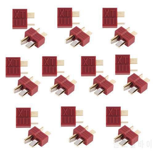 20pcs Anti-skidding Deans Plug T Connector Male & Female For RC LiPo Battery