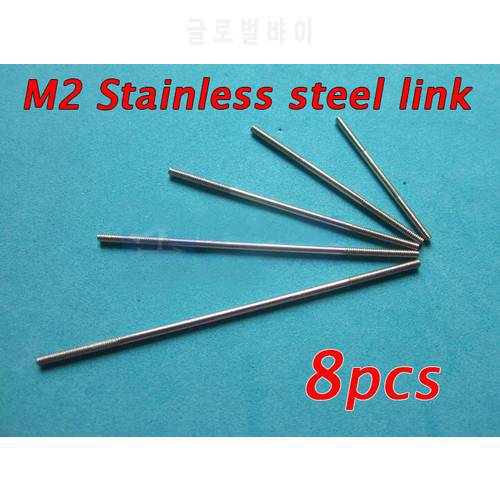 8pcs M2 2mm Link Connecting Rod Ball Joint End Metal Tie Rod Linkage 25/30/35/42/45/55/65/75/85/95/100/110/120/130/140mm
