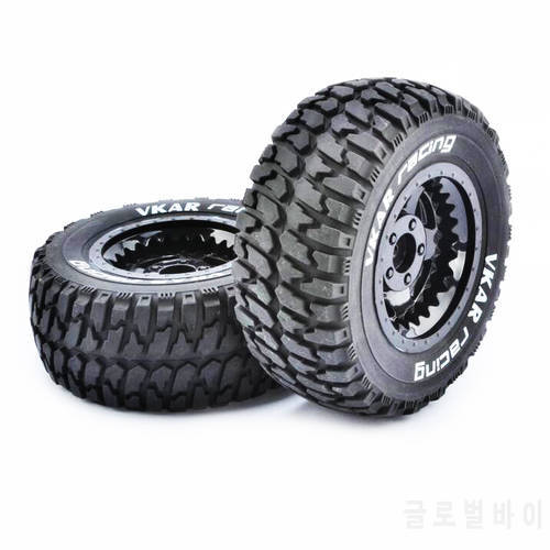 4PCS 1/10 Short Course Desert Off-road Tires VKAR Tire Wheels 12mm Adapter 108mm Spare Parts For RC Car Model