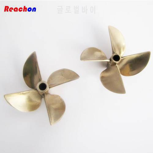 Free Shipping AS6717 4 blade Copper Propeller for RC Racing O / Gasoline boat Positive Reverse Half submerged propeller CW CCW