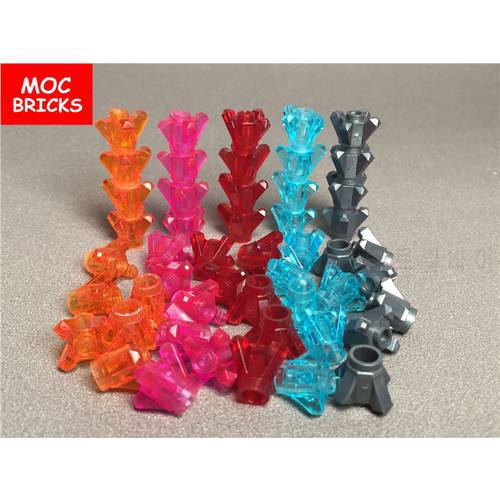 10pcs/lot MOC Bricks Rock 1 x 1 Crystal 4 Point Jewel Stone 11127 DIY Educational Building Blocks Toys Kids Gifts