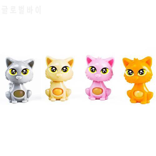 1Pc Child DIY Puzzle Cat Toy Kids Plastic Assembled Cat Toy Early Educational Toys Children Assembled Cats Gifts Random Color