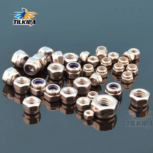 10pcs 304 Stainless Steel M2 M3 M4 M5 M6 Nylon Self Locking Hex Nuts for Rc car boat Diy Accessories
