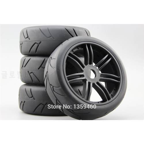 4pcs 1/8 Buggy Tire(Ninjia) On Road Tyre 15% Reinforced Nylon Wheel (Black)fits for 1/8 Buggy GT XO-1 1/8 Tire 22040+26002