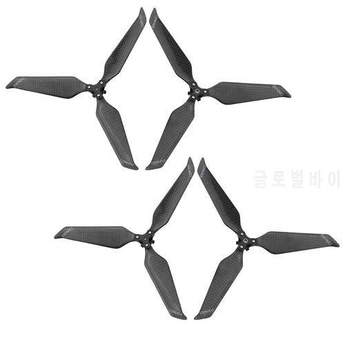 2 pair Low-noise Propeller for DJI Mavic 2 Pro Zoom Drone Carbon Fiber 87433-Blade Foldable 3-Blade Quick-release Propellers