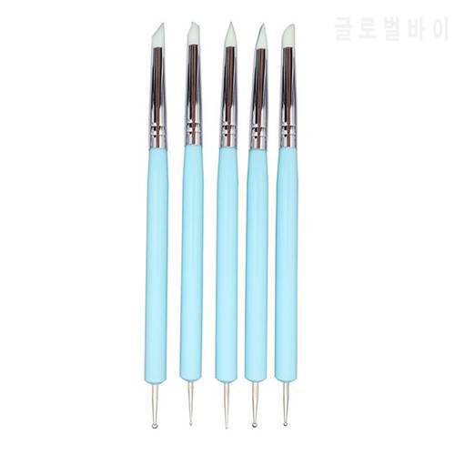 FBIL-5 X 2 Way Ball Styluses Dotting Tool Silicone Color Shaper Brushes Pen for Polymer Clay Pottery Modeling Sculpture