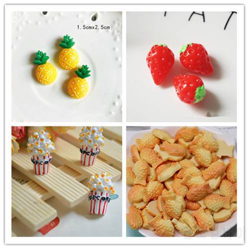 5 Pcs Mini Candy Ice Cream Cute Cartoon Toy for Clay Charm Phone Case Doll Toy DIY Decoration