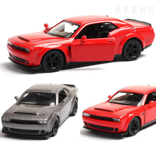 1:36 Dodge Challenger SRT Demon Sports Car Alloy Diecast Car Model Toy With Pull Back For Children Gifts Toy Collection