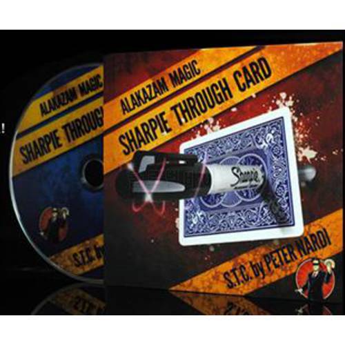 Sharpie Through Card (Gimmick) STC - Card Magic Trick,Accessories,Mentalism,Close-Up Magic,Fun,Illusion,Magia Toys Joke
