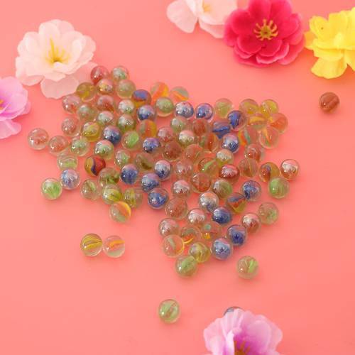 100x 12mm Glass Beads Marbles Run Traditional Ball Game Toy Fish Tank Decor