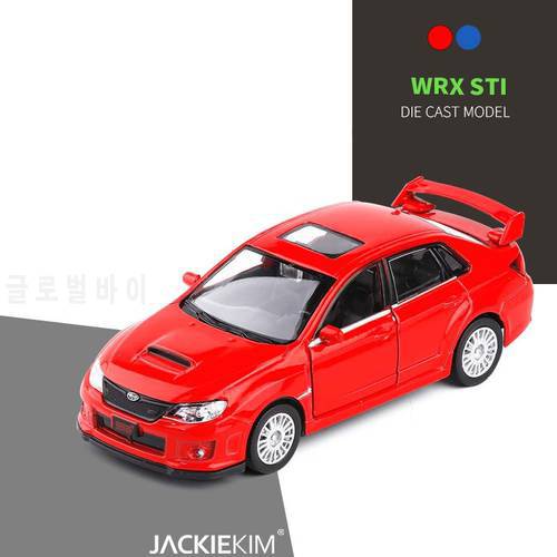 High Simulation 1:36 Scale 2011 Subaru Impreza Coupe Metal Pull Back WRC STI Cars 2 Open Door Model Car Toys Free Shipping