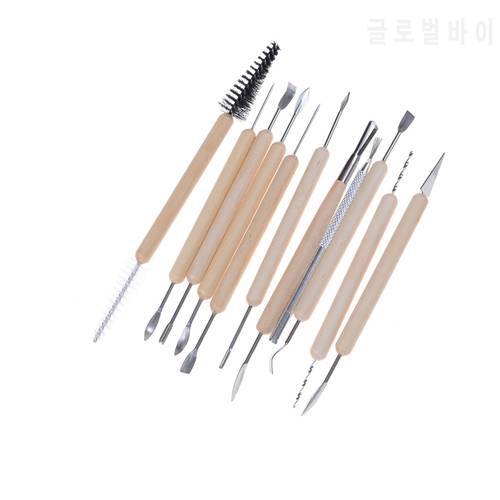 11pcs Multifunction Professional Wood Metal Handle Wax Pottery Clay Sculpture Carving Modeling Wire Texture Tool DIY Craft