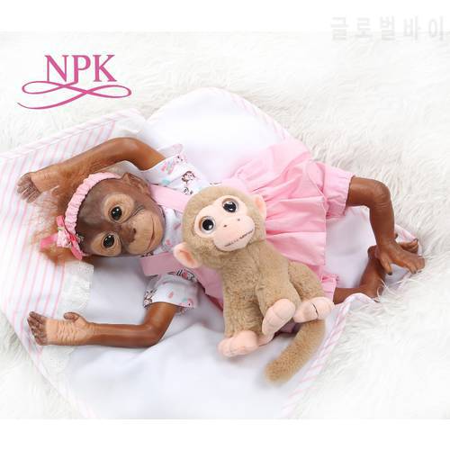 New 21inch 52CM 100% handmade reborn Monkey very soft silicone vinyl flexible Collectible art doll