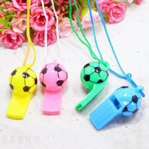 2 Pcs Random Color Football Soccer Rugby Cheerleading Whistles Pea Fans Whistle For Kids Musical Instrument Toys