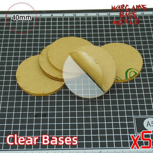 TRANSPARENT / CLEAR BASES for Miniatures - 40mm round clear bases