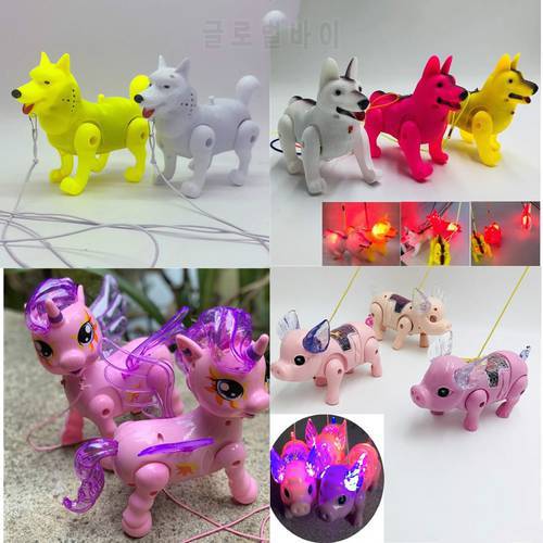 Electronic Walking Pig Wolf Unicorn LED Glow Pet Toy Electric Musical Flashing Interactive Toys Christmas For Children Gift