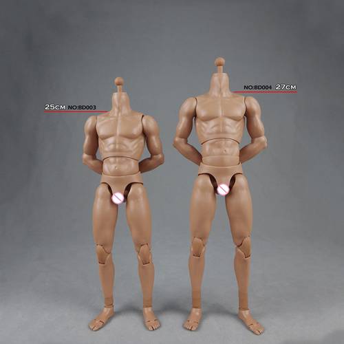 1/6 2.0 Muscle Male Body BD003 /BD004 Skin Color Wide Shoulder Normal/High Version Action Figure Doll