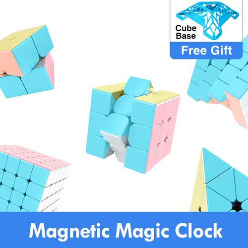 Macaroon 2x2 3x3 4x4 5x5 Pyraminxed Magic Cube Toy Set Cube Pack Macaroon Stickerless Neo Professional Puzzle Toy For Kids