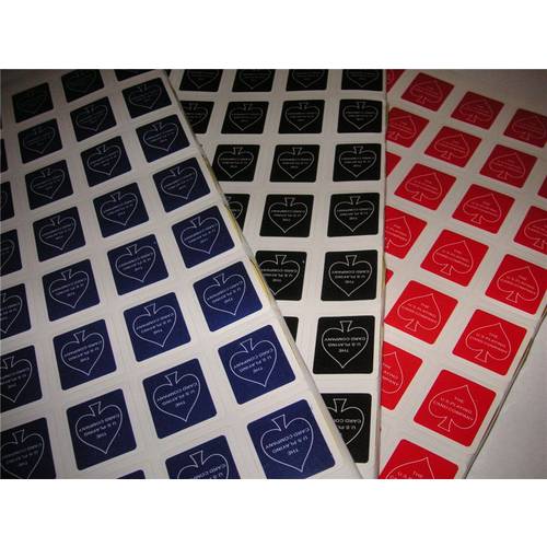 1 Sheets Playing Card Case Box Deck Seal Sticker Magic Trick 24 On 1 Sheet (Red Blue Black 3 Colors) Accessories Magic