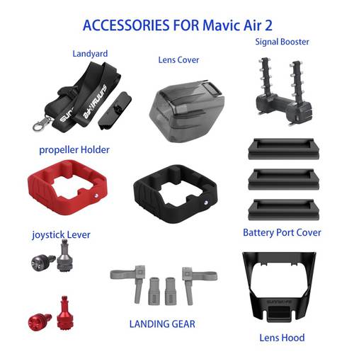Landing Gear Lens Hood Props Holder Joysticks Lever Protective Cover Controller Strap For DJI Mavic Air 2 Drone Accessories