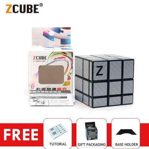 ZCube 3x3x3 Mirror Magic Cube Carbon Fiber stickers Professional Cast Coated Funny Twist Neo Cube Puzzle Toys