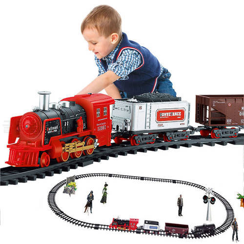 RC Electric Train Christmas Toy Railway Set Model Trains Remote Control Train Toy Electric Christmas Trains Toy For Children Gif