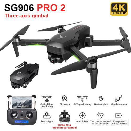ZLRC SG906 Pro 2 Drone with GPS 4K 5G WIFI 3-axis gimbal Dual camera professional 50X Zoom Brushless motor Quadcopter RC Dron