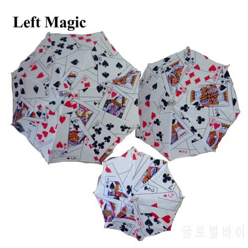Deluxe Magic Umbrella With Poker Pattern Magic Tricks ( 3 Size :13/19/24 Inch ) Umbrella Magic Props Stage Accessory Magician