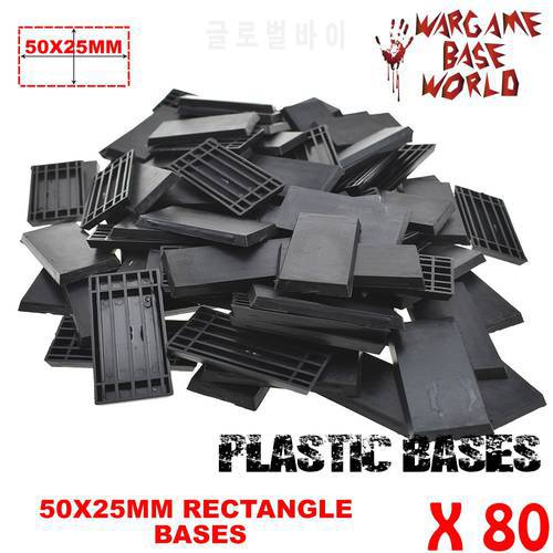 80 50x25mm Rectangular bases good quality plastic bases