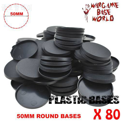 80 x 50mm bases For 40k games plastic black bases and other table games