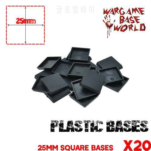 Model bases for gaming miniatures 20pcs 25mm square base