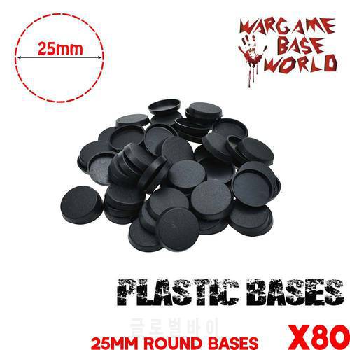 Gaming Miniatures bases 80pcs 25mm round plastic bases