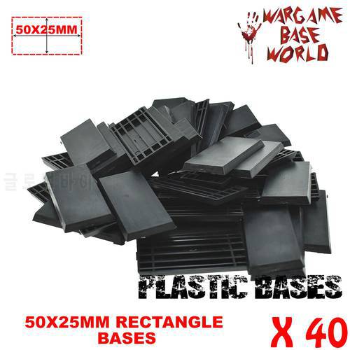 Lot of-40- 50x25mm base for wargames and table games Rectangular Bases