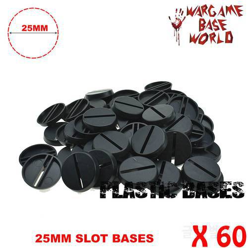 Lot-Of-60-25mm-Round-slot Bases-For-Miniatures 60pcs