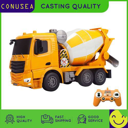 Double E RC Truck Engineering Vehicle Model Toy Electric Light And Sound Model Remote Control Mixer Truck children Toy Car XMAS