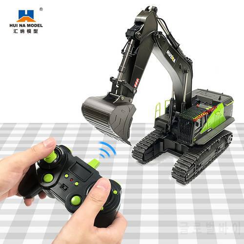 1:14 RC Excavator 22CH Green Remote Control Truck Toys for Boys Lead Screw Drive Huina 593 1593 NEW ARRIVAL