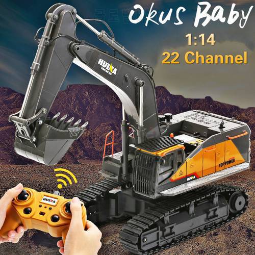 Big Size 1:14 1592 RC Alloy Excavator 22CH Big RC Trucks Simulation Excavator Remote Control Vehicle Toy for Boys Gift