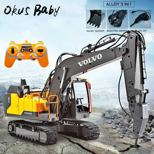 2020 E568 Alloy Excavator 1:16 Rc Alloy Excavator 17ch Big Rc Trucks Simulation Excavator Remote Control Vehicle Toys For Boys