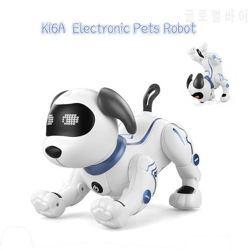 LE NENG TOYS K16A Electronic Animal Pets Robot Dog RC Stunt Dog Voice Command Programmable Music Song Toy for Kids Toys Gift