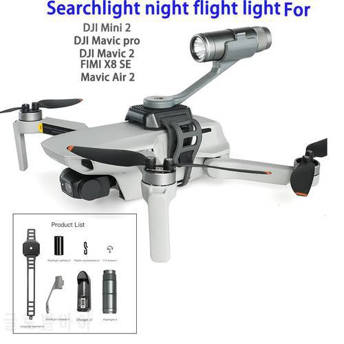 Drone Top Searchlight Flight light Flashlight W Charger For DJI Mini 2/Mavic air 2/Mavic 2/pro/Fimi X8 SE Drone Accessories