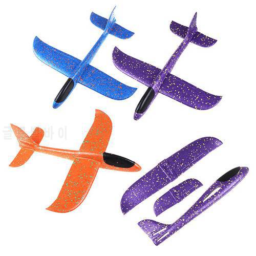48cm Hand Throw Flying Glider Planes Toys For Children DIY Foam Aeroplane Model Party Bag Fillers Flying Glider Plane Toys Game