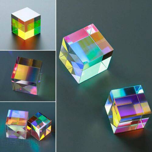 3 Cmy Op-tic Pr-ism Cubes - Optical Glass Prism, Rgb Dispersion Six-sided Transparent Optical Glass Class Toy Teaching Tool