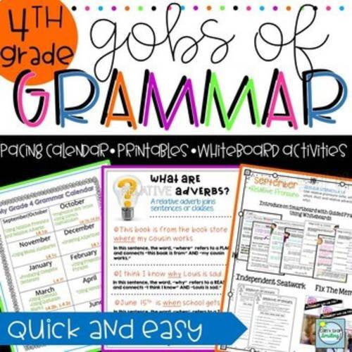 4th Grade Grammar Common Core ~ Lessons Activities Worksheets Distance Learning English Language Arts, Grammar FDF File