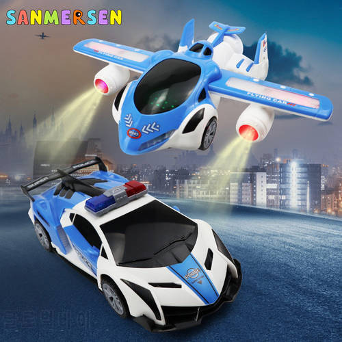 360 Rotation Electric Car Toys Robot Deformation Vehicle with Lights and Music Sounds for Boys Kids Children Birthday Gifts