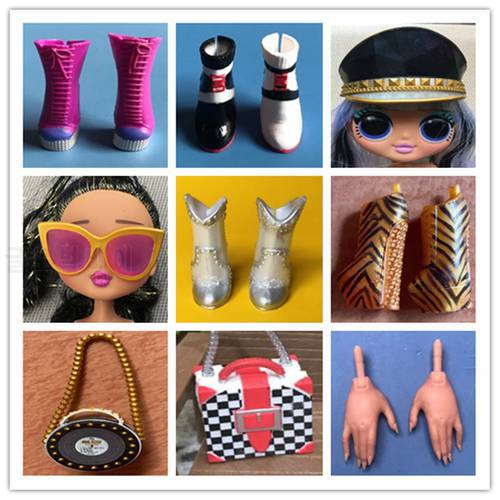 Original Doll Shoes Hats Sandals Glasses Bags Fashion Sister Decors DIY Doll Dressing Toys Original Hands