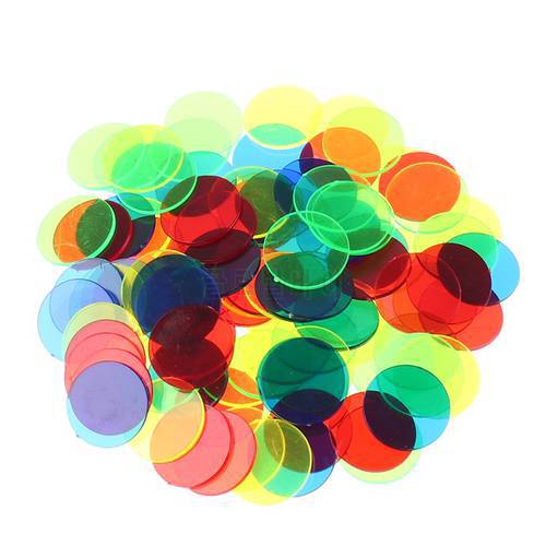 Mixed Color Round Transparent Coins 100 Pcs/set Poker Chips Plastic Poker Wholesale
