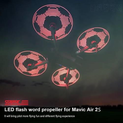 Mavic Air 2S Propeller LED Flash Word Propeller Editable rechargeable Expansion Accessories For DJI Mavic Air 2S Drone Propeller