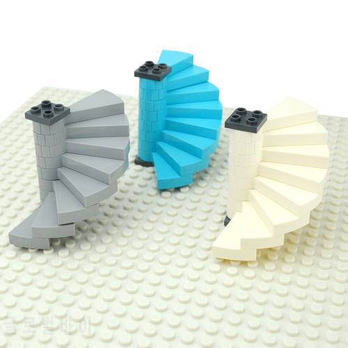 Assembles Particles Building Blocks MOC Parts Stairs Spiral Step 40243 Support 1x1x5 1/3 Spiral Staircase Axle 40244 DIY Bricks