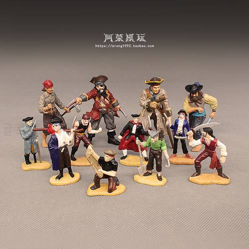 The Caribbean Pirates Anime Figures Miniature Ornaments Fighting stance Captain Crew Action Figure Figurines Decor Model Toys